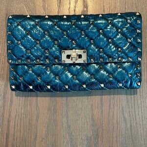 Studded Blue Clutch